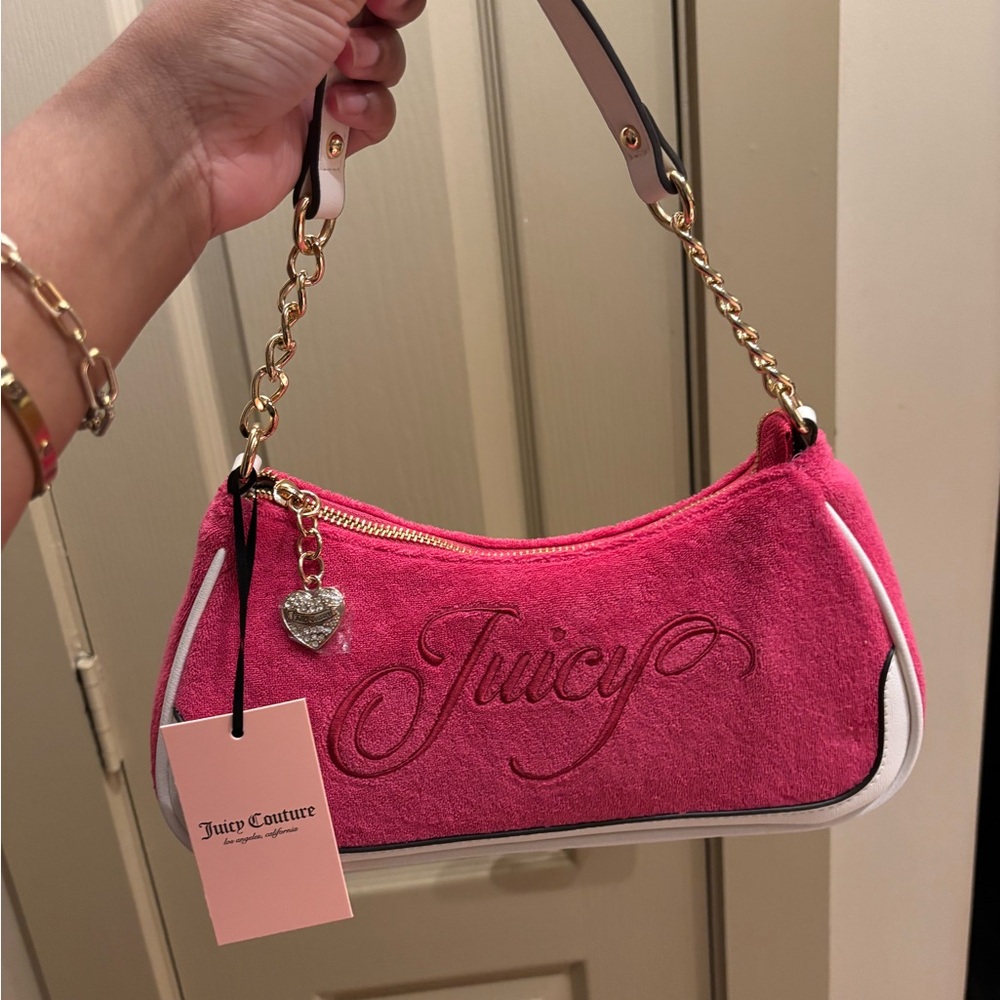 Juicy Couture Pink Shoulder Bag with Chain Strap NWT